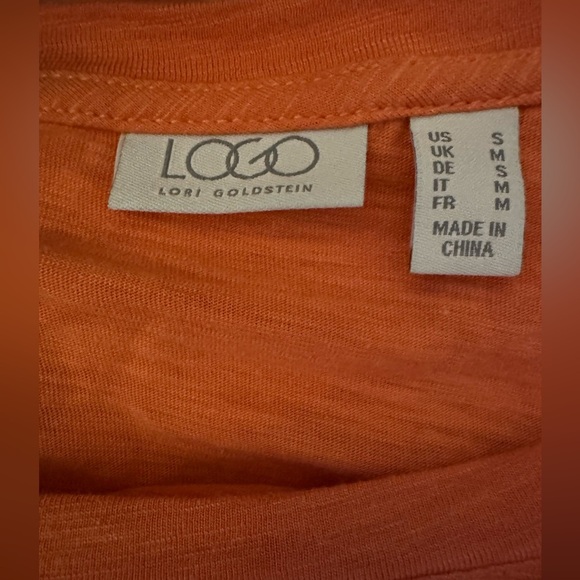 LOGO by Lori Goldstein Orange Long Sleeve Front Pocket Tunic size small - Picture 6 of 8